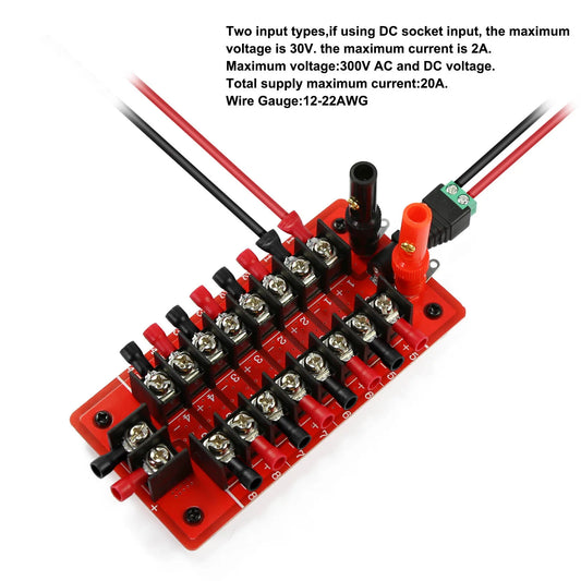 1 Unit Distribution Module 20A Power Distributor 3 Inputs 8 Pairs Outputs AC DC Control Board PCB016