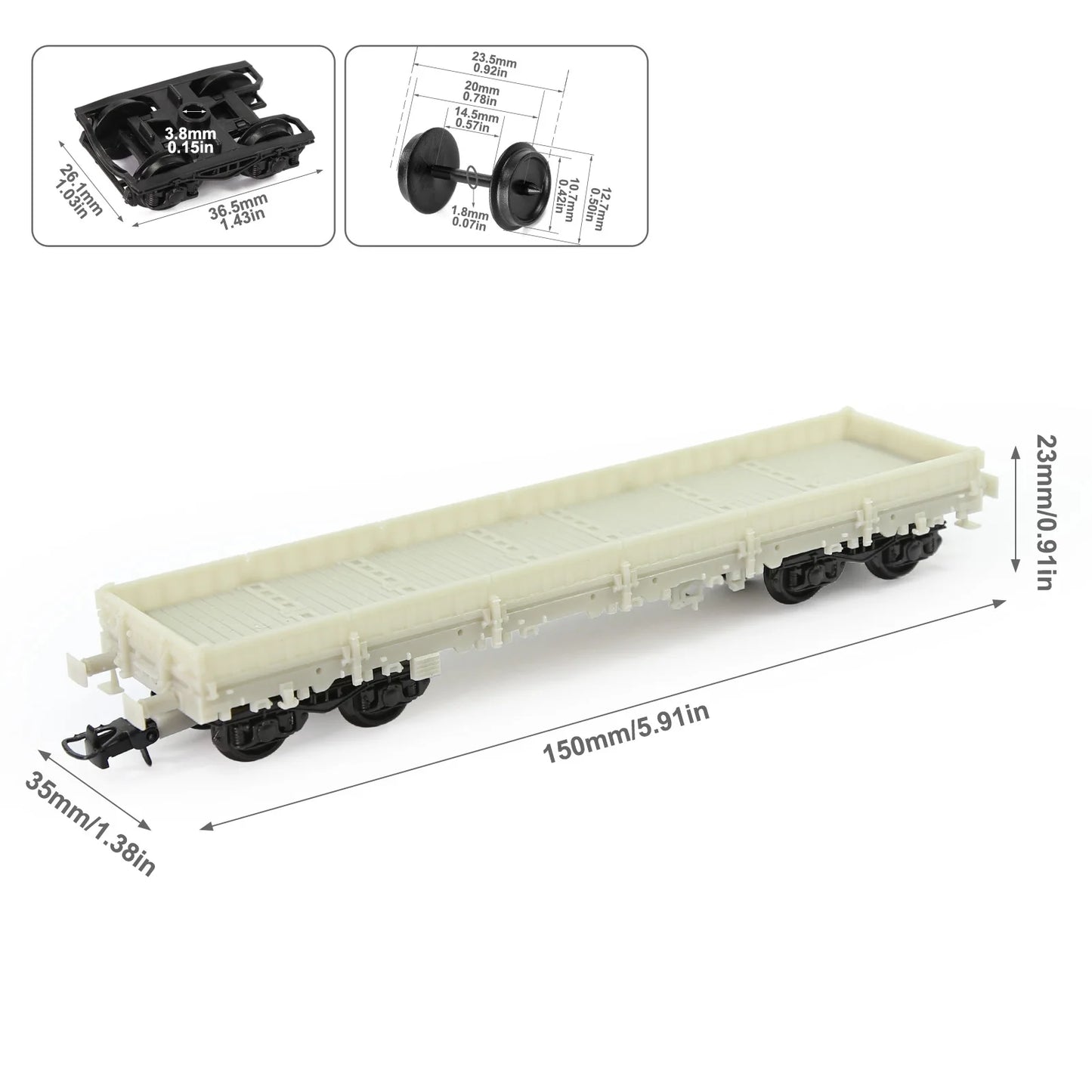 Evemodel 1pc HO Scale 40' Low-side Car Unassembled Blank 1:87 Model Wagon C8764JJ