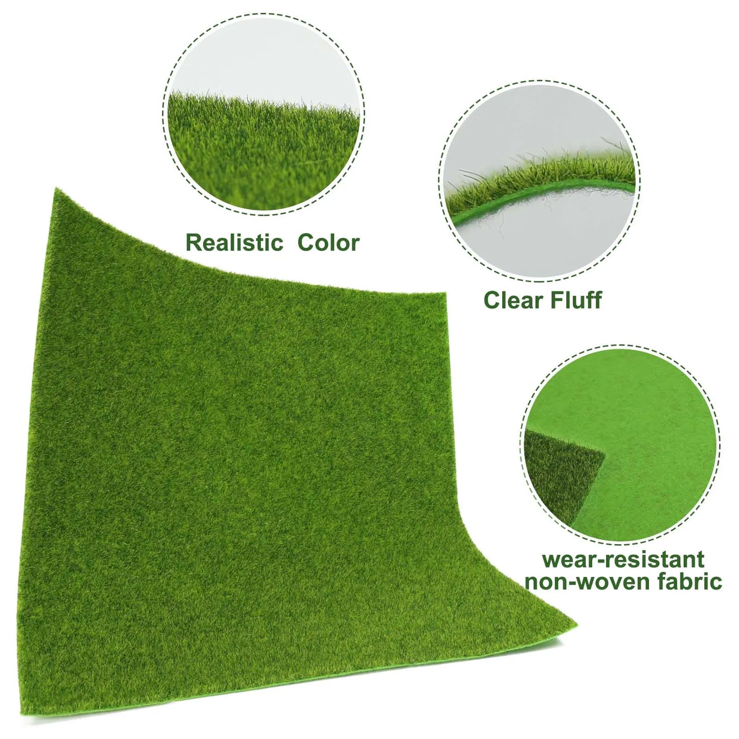 Evemodel 1pc 20cm*20cm Square Grass Mat 3mm 5mm 8mm Thick Artificial Lawn Carpet for DIY Project Model Scene Railway Layout