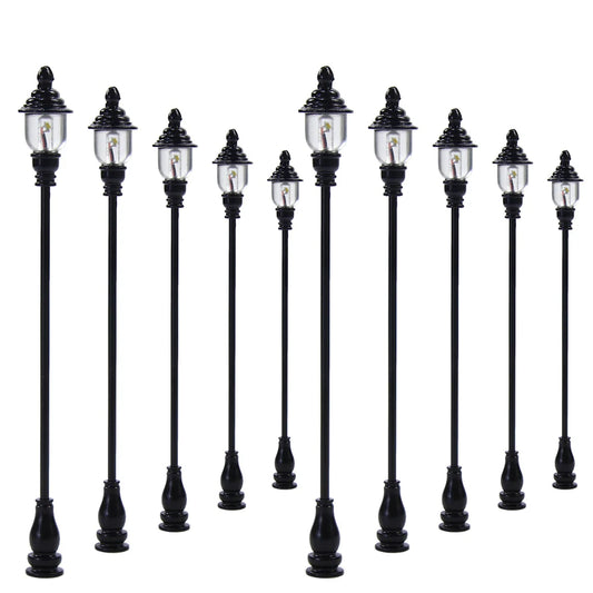 Evemodel LQS21 10pcs Model Railroad HO Scale 1:87 Lamps Street Lights Antique Lamps