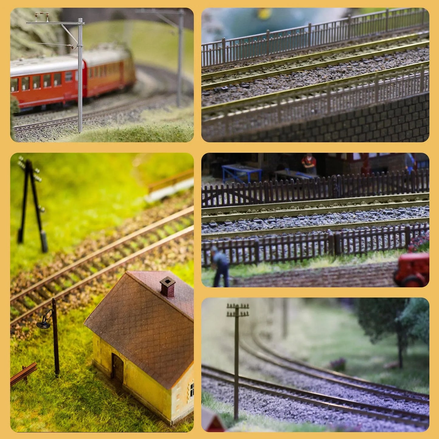 Evemodel 5pcs N Scale 1:160 Railroad Track Flexible Rail 50cm with Rail Joiners Nails HP27N