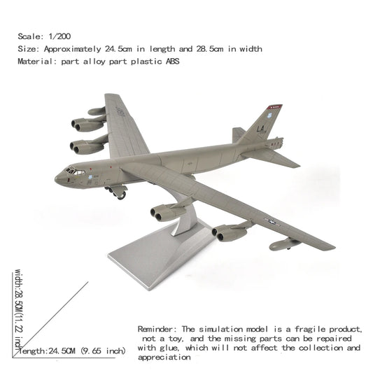 1/200 Scale Alloy Model Diecast Aircraft Model B52 Bomber Military Fighter B-52