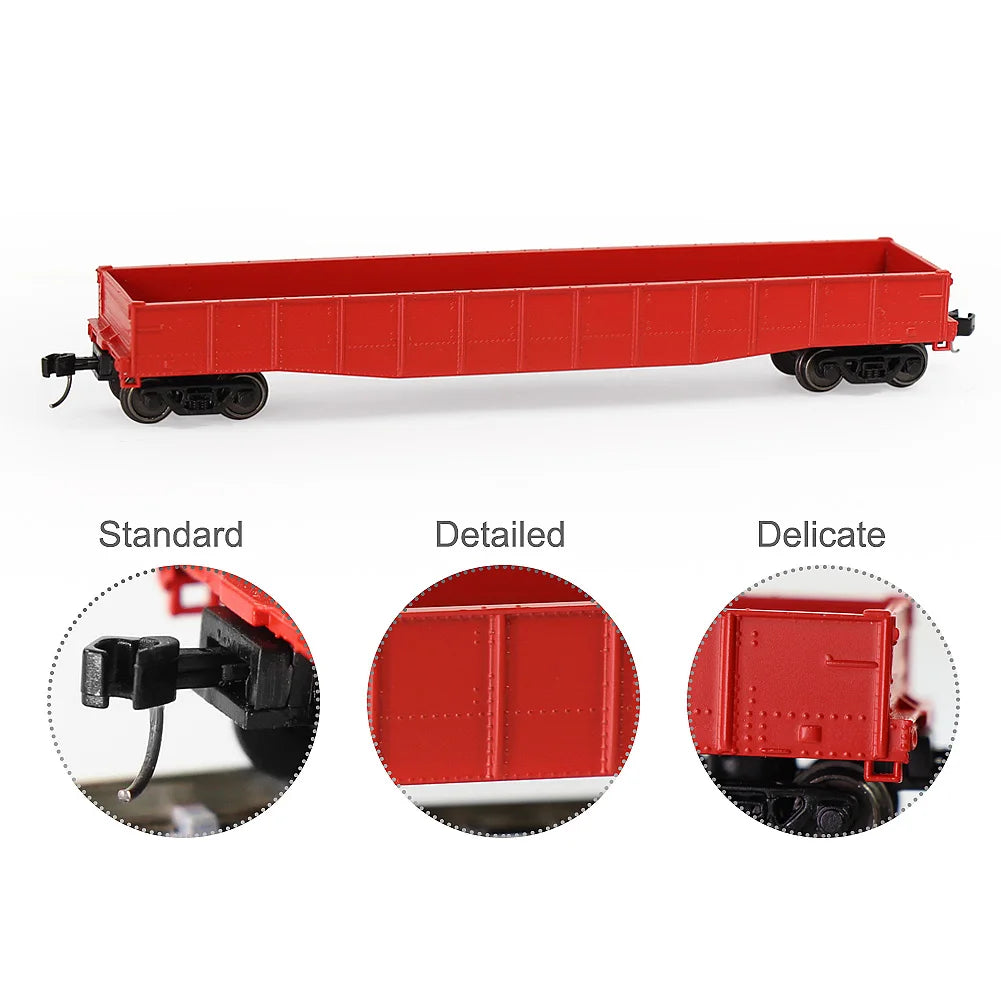 Evemodel 1 Unit N Scale 1:160 53ft Low-side Gondola Car 33" Metal DC Wheelsets Model Wagons C15014P