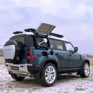 Modèle de voiture tout-terrain en alliage moulé sous pression, SUV Range Rover Defender 1/24, jouet en métal, son et lumière, cadeau pour enfants