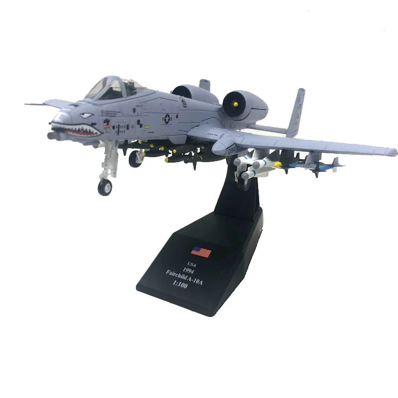 1/100 Scale Diecast Metal A10 Fighter Fairchild Republic A-10 Thunderbolt II