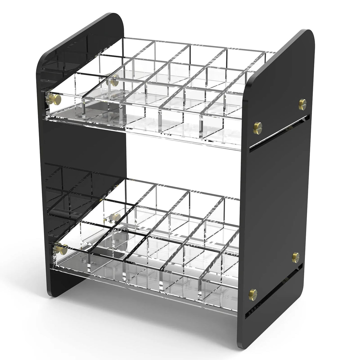 Evemodel Clear Acrylic Trapezoid 30 Grids Cosmetic Organizer Display Rack for Lipstick Nail Polish Pigment Bottle SN07