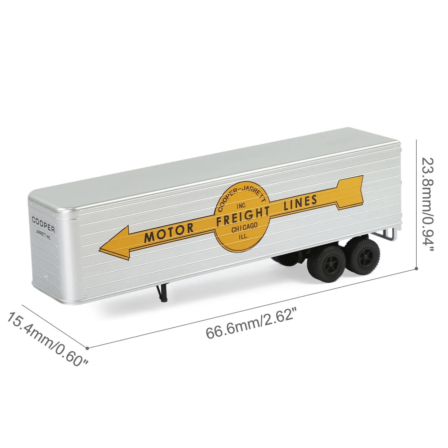 Evemodel Semi-trailer - N Scale Model Trailer Painted (Pack of 2) for Model Tractor Model Wagon C15065