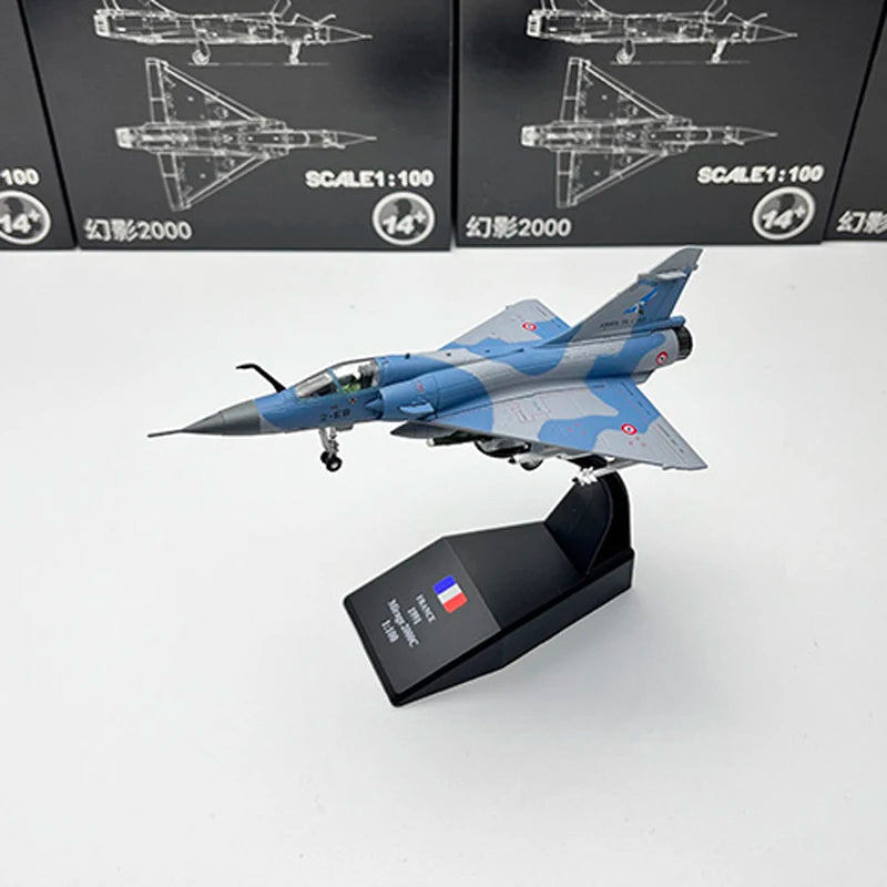 Diecast Metal 1/100 Scale French Mirage 2000 Fighter Jet Mirage-2000 Aircraft Model Planes