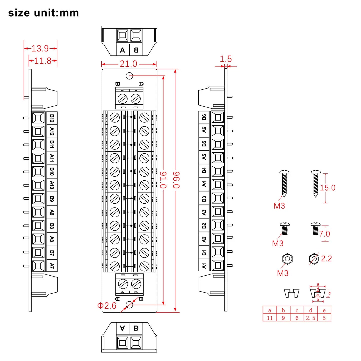 Evemodel 1 Unit Power Distribution Board 10A 2 Inputs 2 x 12 Outputs for DC AC Voltage Power Control  PCB014