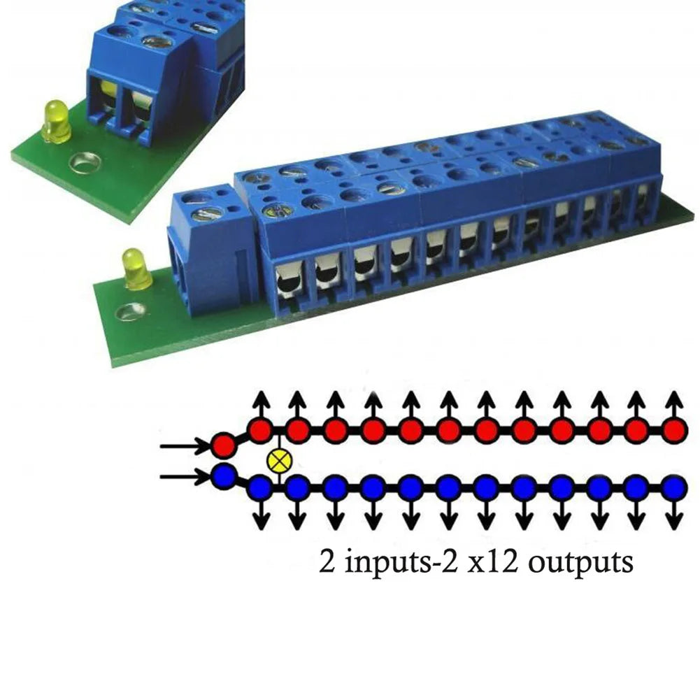 Evemodel 2 Units Power Distribution Board With Status LED for DC and AC Voltage PCB001