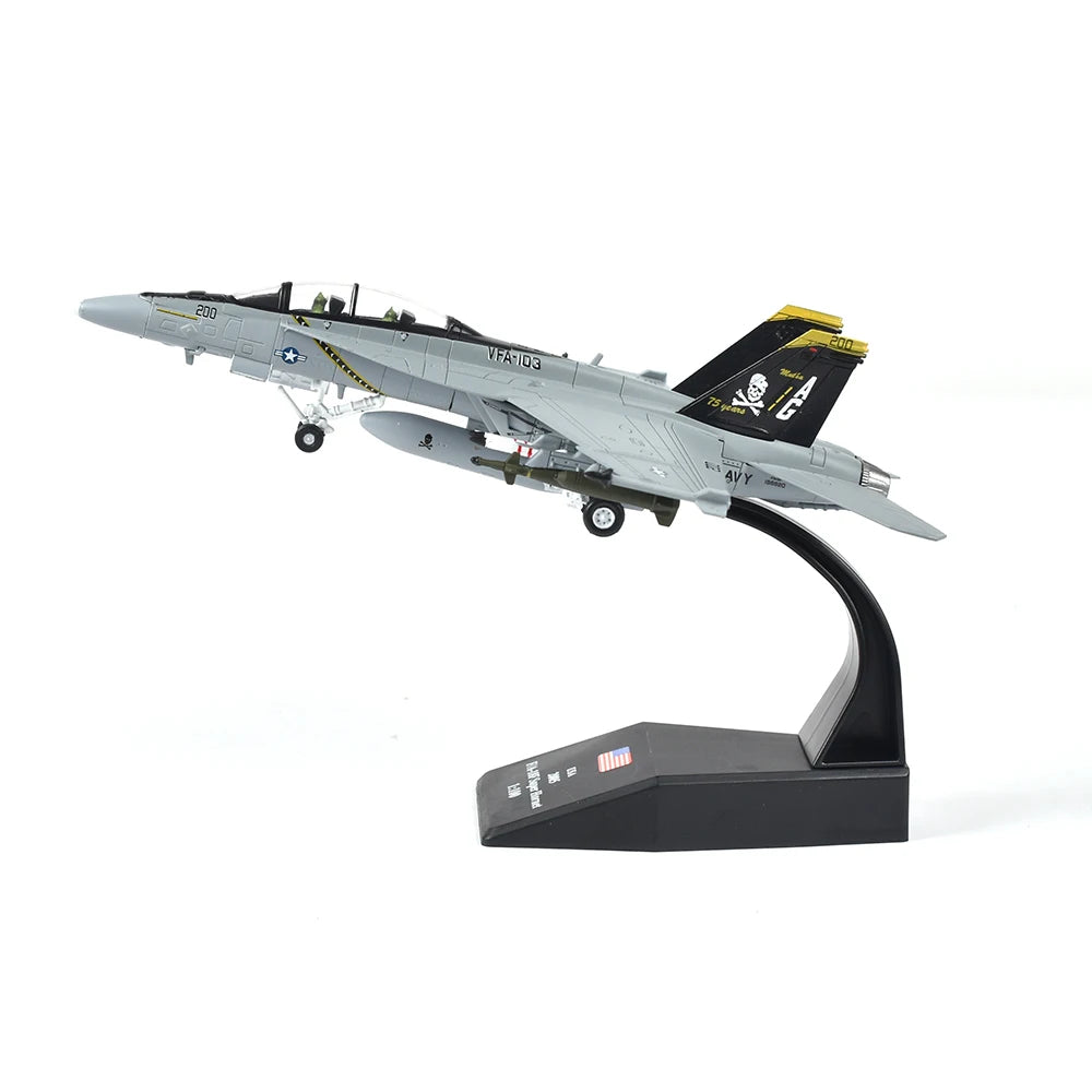 1/100 Scale U.S. Military Model F/A-18F Fighter Diecast Metal Model Bumblebee f18 Jolly Roger Squadron Fighter