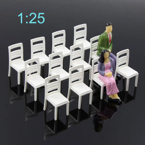 12pcs Model Railway Leisure G Scale 1:25 Chairs Settee Bench Scenery