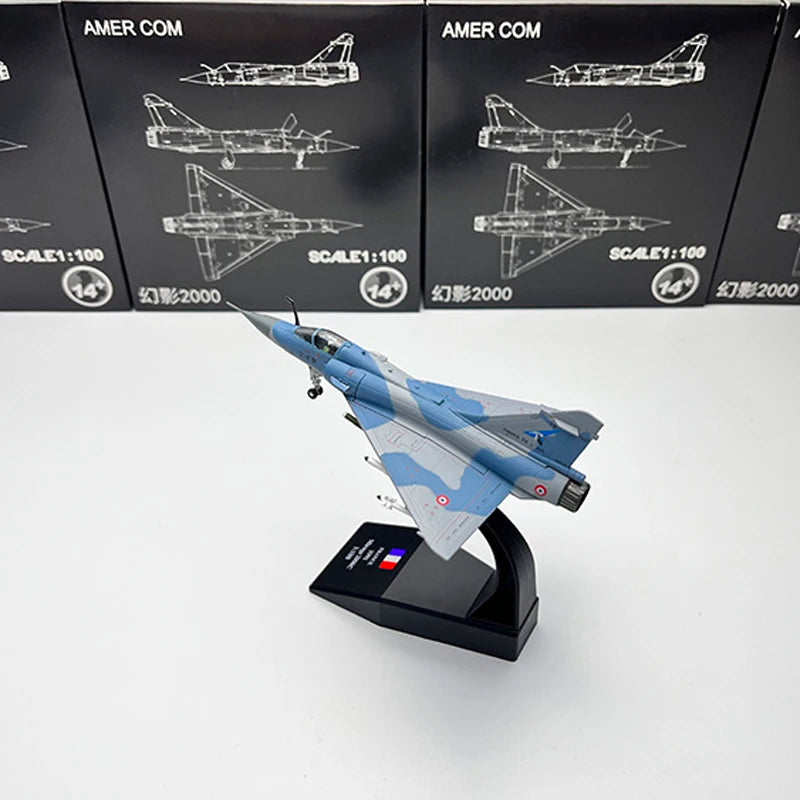 Diecast Metal 1/100 Scale French Mirage 2000 Fighter Jet Mirage-2000 Aircraft Model Planes