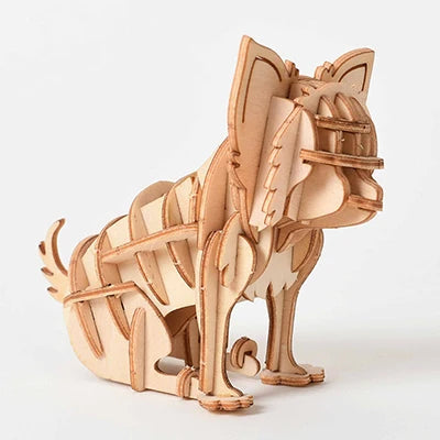 DIY Wooden Puzzle Model Animal Montessori Toys for Children Crafts Dachshund Skeleton Assembly Gifts Set for Kids Adults Teens