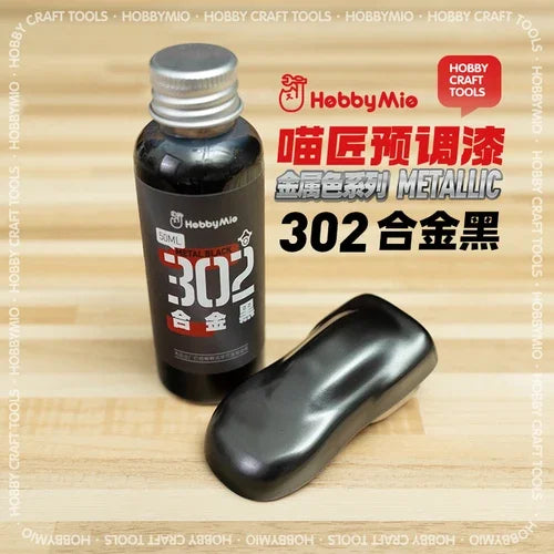 HOBBY MIO 50ml Metal Color Paint Oil-based Pigment Assembly Model Painting Tools for Military Model Hobby Spraying Colors DIY