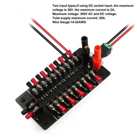 1 Unit Power Distributor 20A 3 Inputs 10 Pairs Outputs Distribution Module AC DC Control Board PCB015