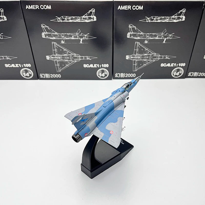 Diecast Metal 1/100 Scale French Mirage 2000 Fighter Jet Mirage-2000 Aircraft Model Planes