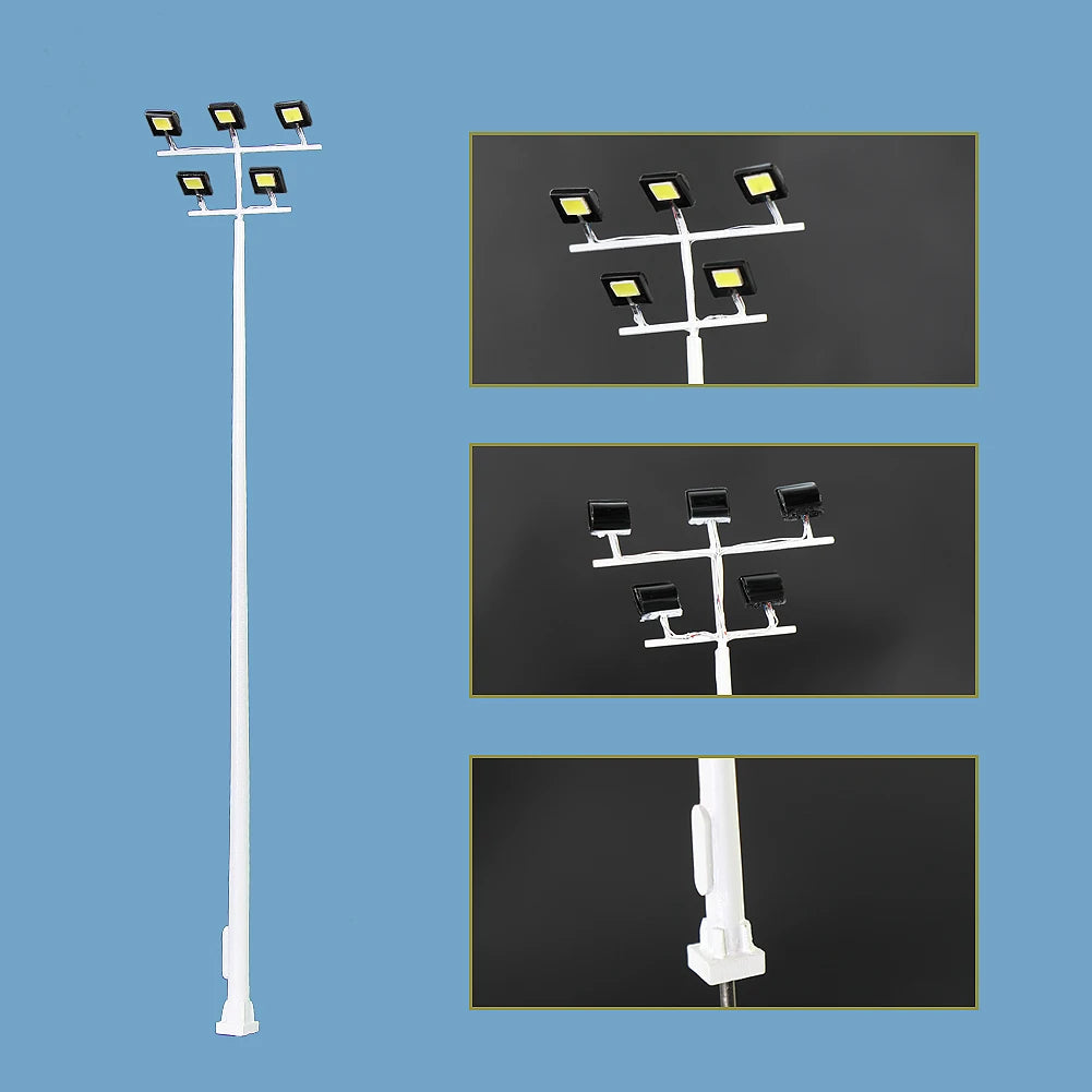 Model Railway HO Scale 1:87 Model Tower Lamps Street Lights 3V with Resistors for 12V  for Garden Playground Stadium Layout