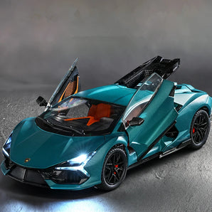 1:24 Revuelto Alloy Sports Car Diecast Model - Sound & Light Simulation Super Car Toy for Kids - Racing Vehicle Gift