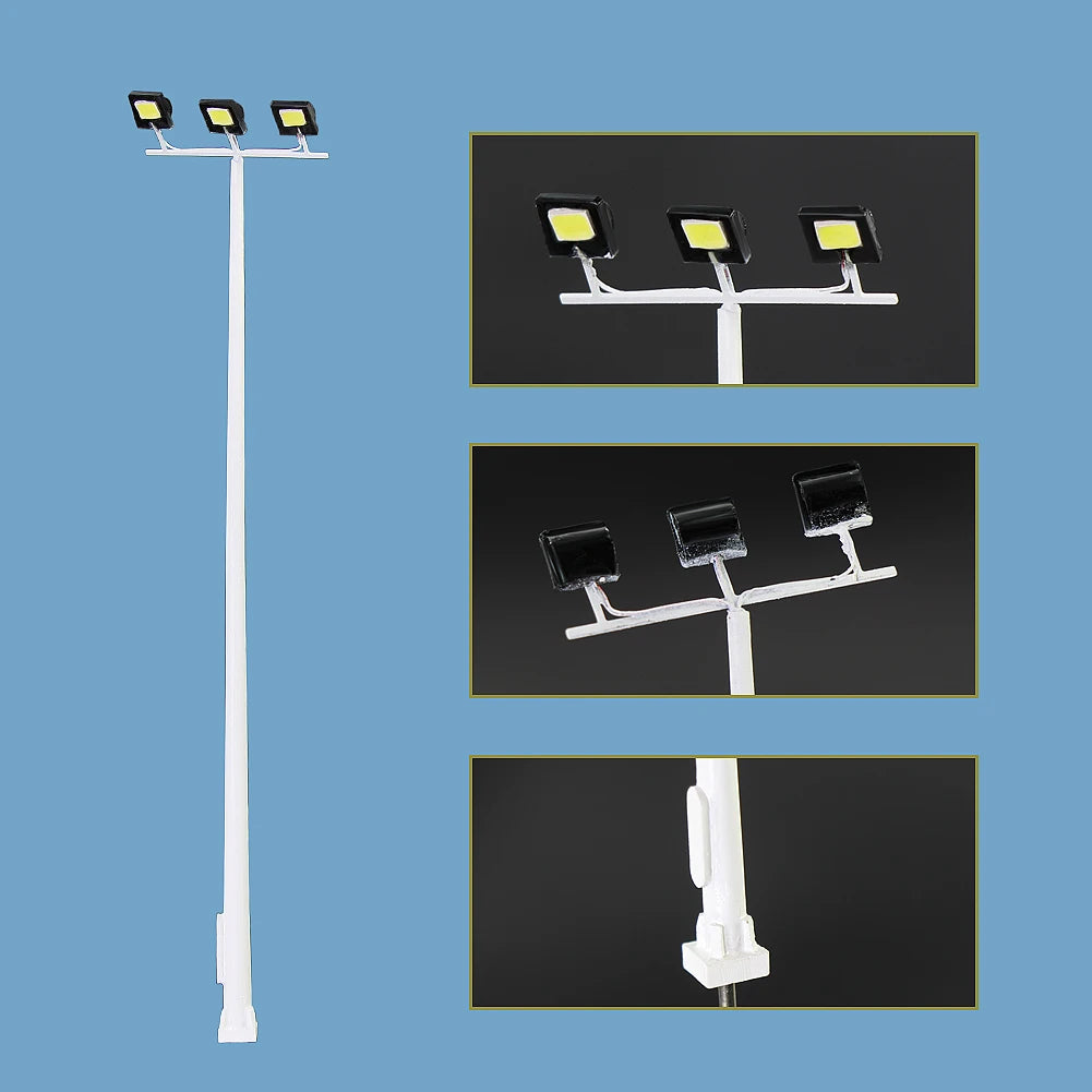 Model Railway HO Scale 1:87 Model Tower Lamps Street Lights 3V with Resistors for 12V  for Garden Playground Stadium Layout