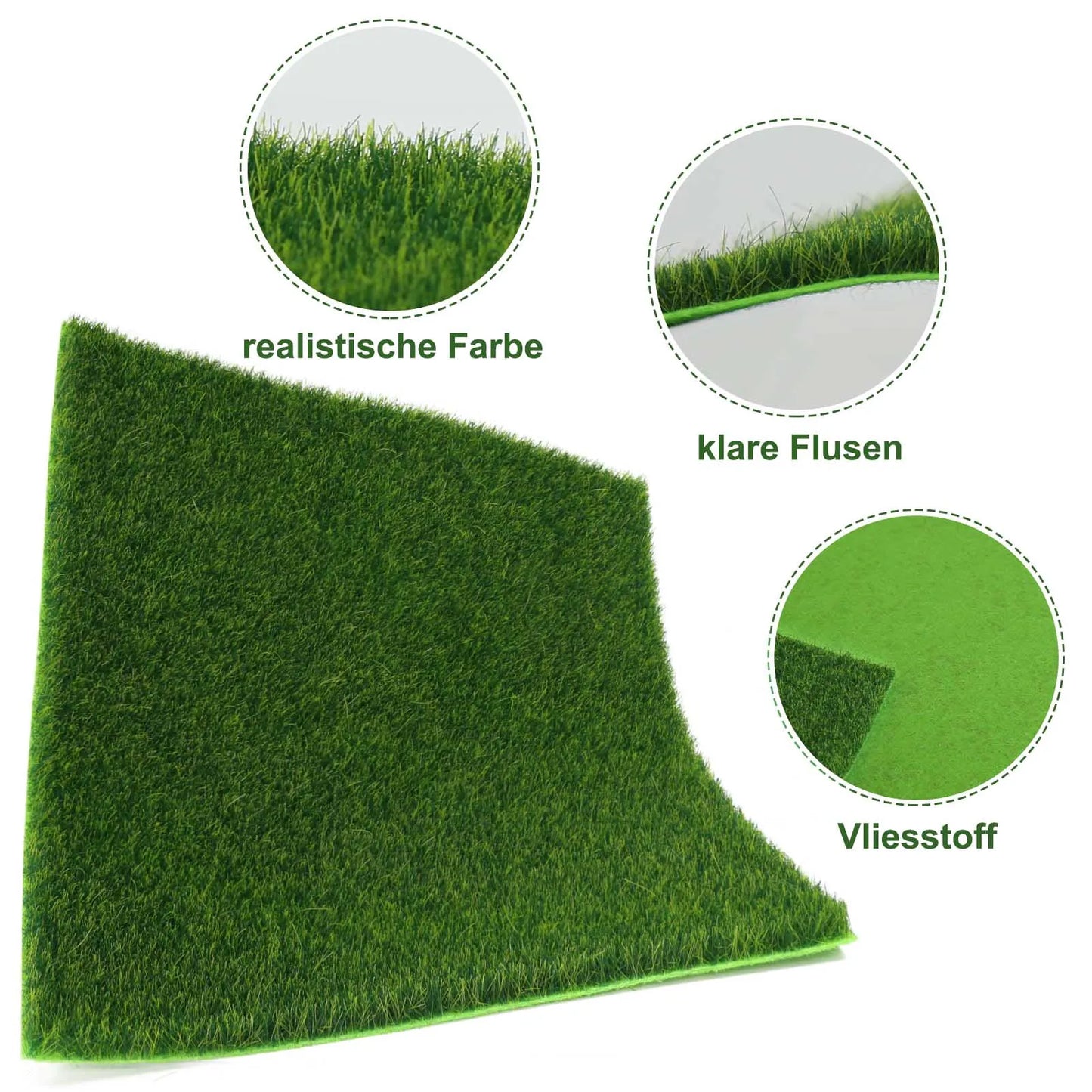 Evemodel 1pc 20cm*20cm Square Grass Mat 3mm 5mm 8mm Thick Artificial Lawn Carpet for DIY Project Model Scene Railway Layout