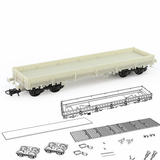 Evemodel 1pc HO Scale 40' Low-side Car Unassembled Blank 1:87 Model Wagon C8764JJ