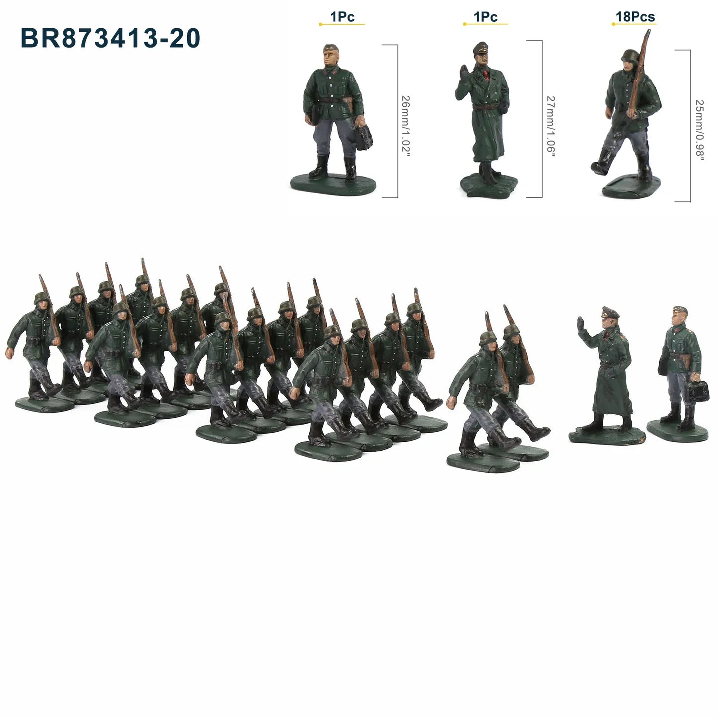 Evemodel HO Scale 1:87 Model Soldiers Officer Military Figures Army Men Armour Infantry