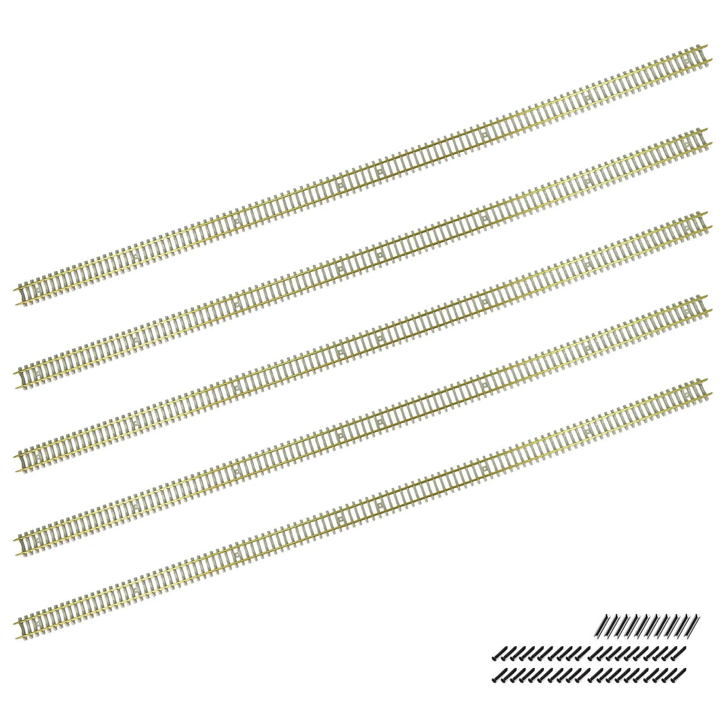 Evemodel 5pcs N Scale 1:160 Railroad Track Flexible Rail 50cm with Rail Joiners Nails HP27N