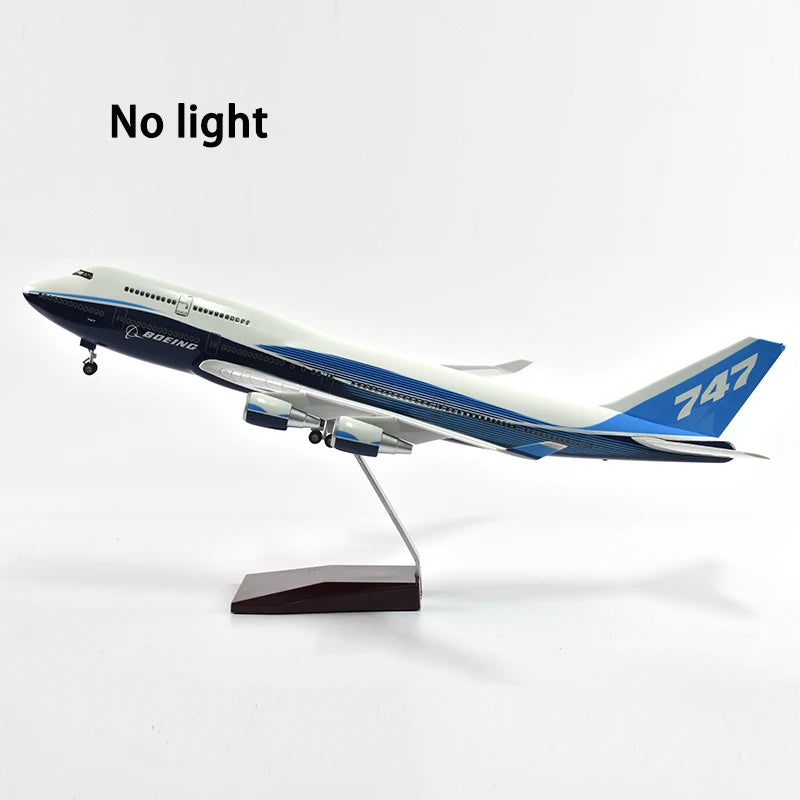 46cm Original Boeing 747 Plane Model Airplane Model Aircraft Model 1/160 Scale Diecast Resin Airplanes Planes W Light