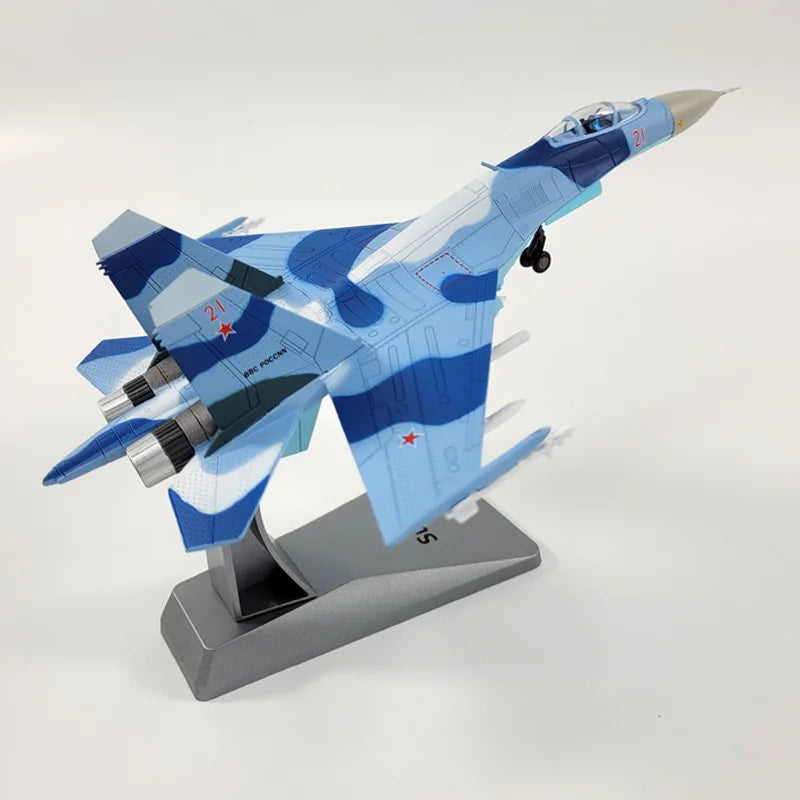 Russian Fighter Su-27 Diecast Metal 1/100 scale SU27 Aircraft Model Planes