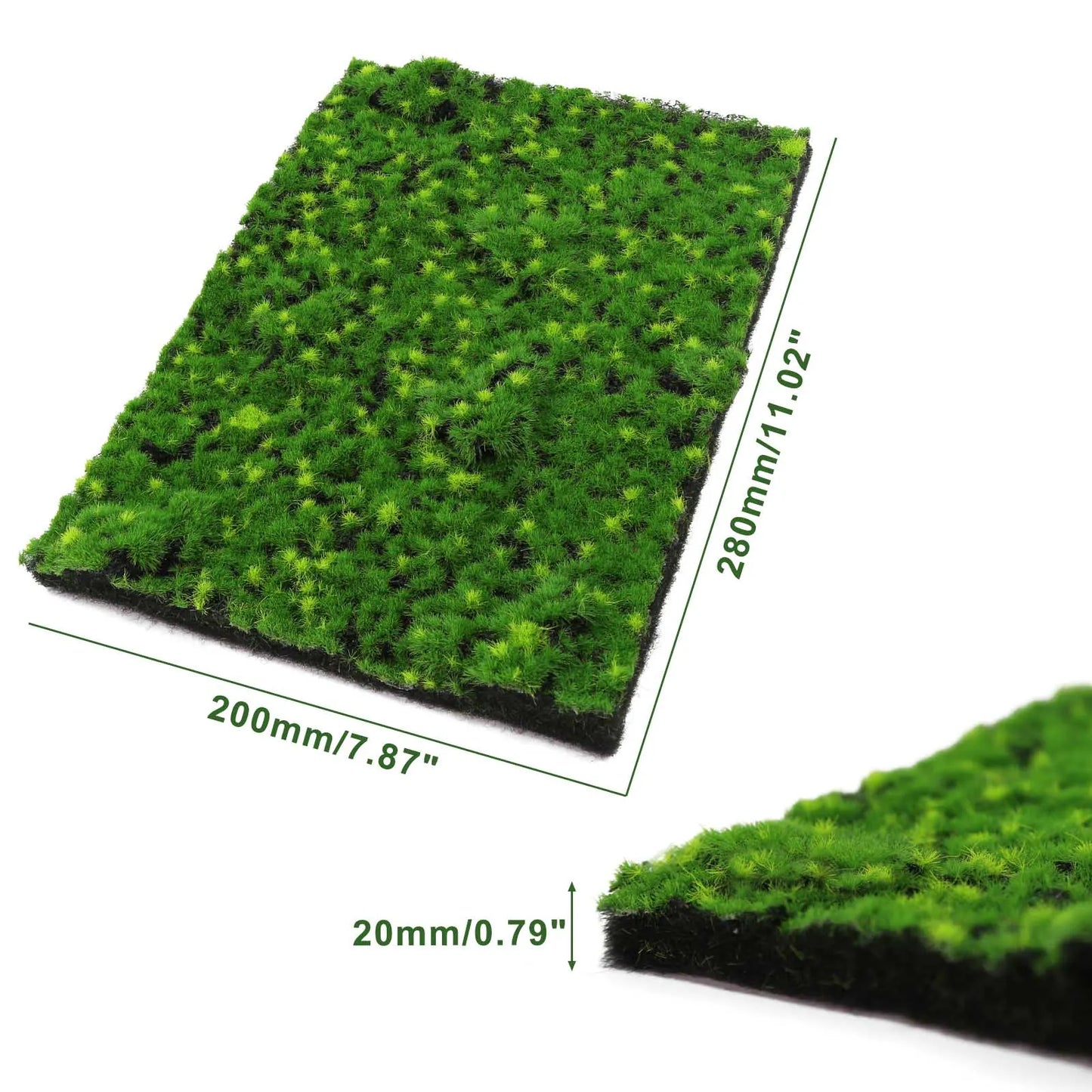 Evemodel 1pc 20cm*28cm Artificial DIY Moss Tufts Grass Mat 2cm Thick Lawn Carpet for Project Model Scene Railway Layout CPBGL