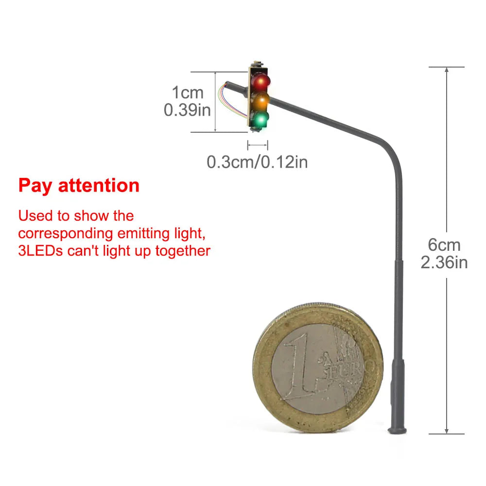 Evemodel N Scale Hanging Single-sided Traffic Lights Block Signals for Right-hand Traffic (RHT) JTD15011R  Pack of 2