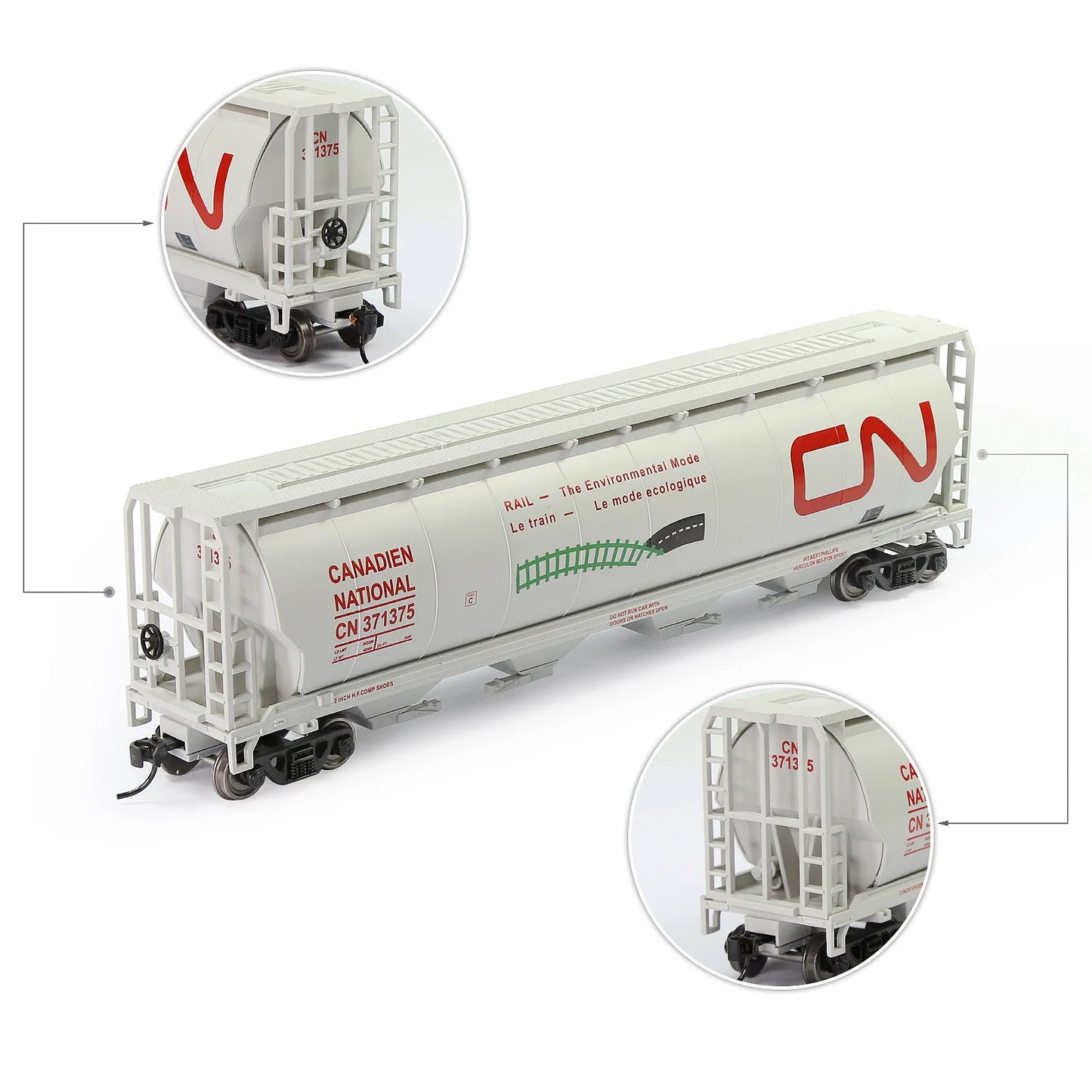 Evemodel Wagon Model Trains HO Scale 1:87 4-Bay Covered Grain Hopper Car C8744