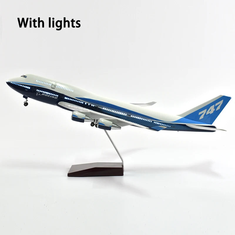 46cm Original Boeing 747 Plane Model Airplane Model Aircraft Model 1/160 Scale Diecast Resin Airplanes Planes W Light