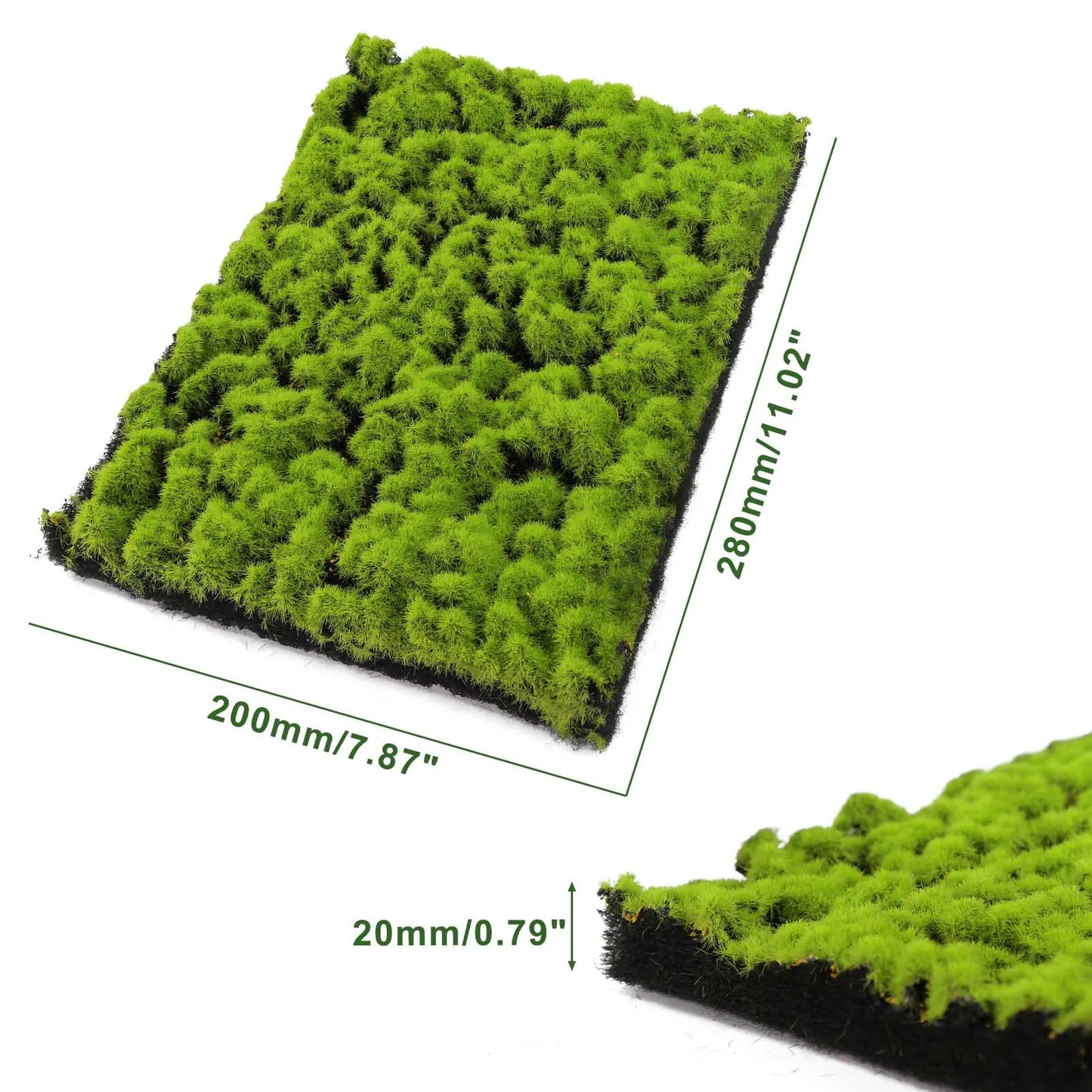 Evemodel 1pc 20cm*28cm Artificial DIY Moss Tufts Grass Mat 2cm Thick Lawn Carpet for Project Model Scene Railway Layout CPBGL