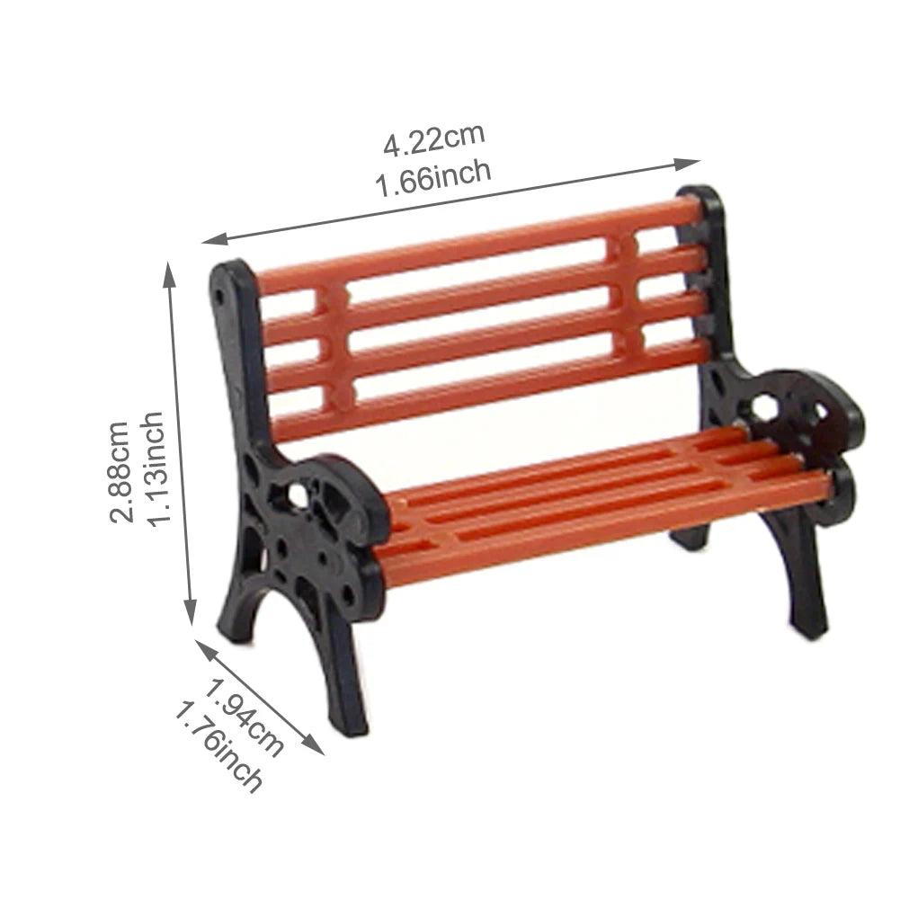 Evemodel 10pcs Model Trains Layout G O HO TT N Scale Model Bench Chair Settee for Park Garden Diorama