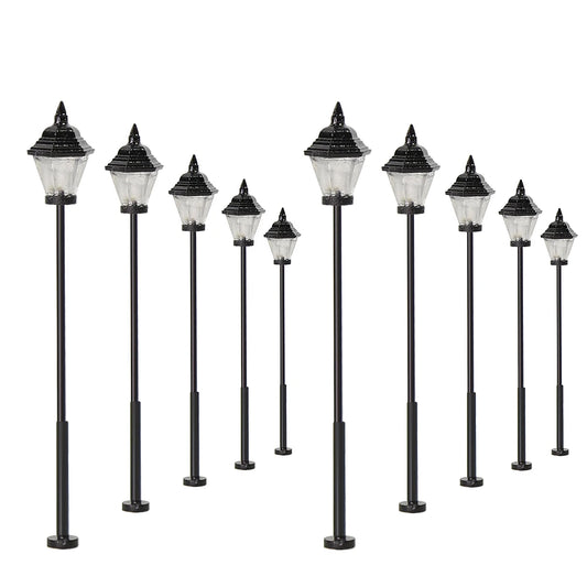 Evemodel LYM07 10pcs Model Railway LED HO Scale Lamps 1:87 Street Lights 2.24inch Warm White