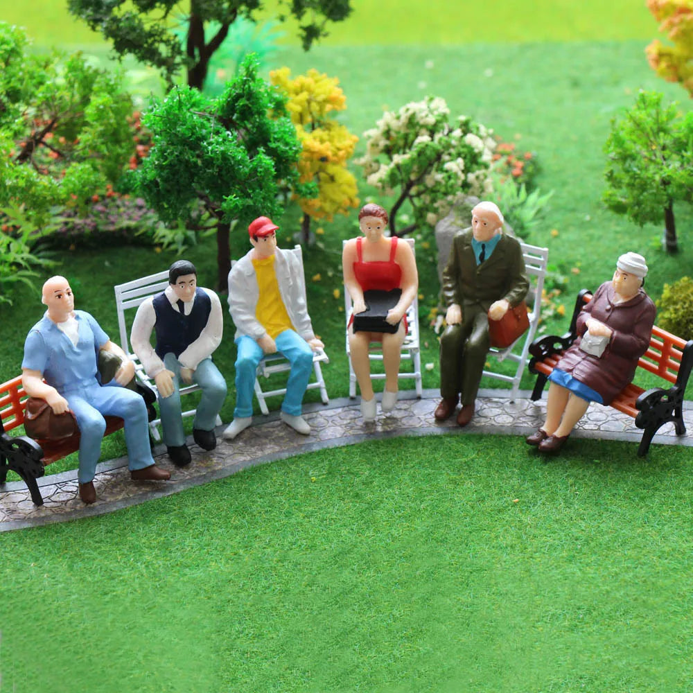 Evemodel P2509 Model Trains 12pcs G scale Figures 1:25 Seated People 12 Different Poses