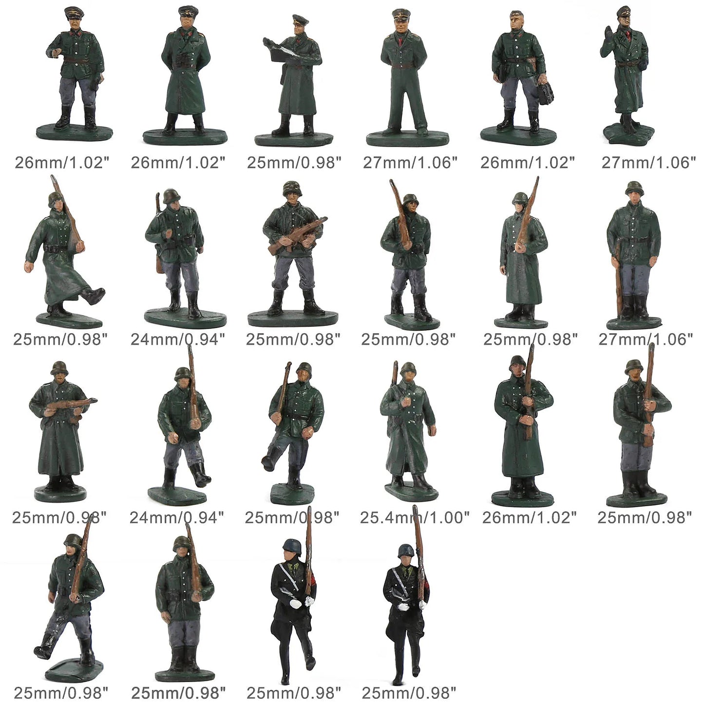 Evemodel HO Scale 1:87 Model Soldiers Officer Military Figures Army Men Armour Infantry