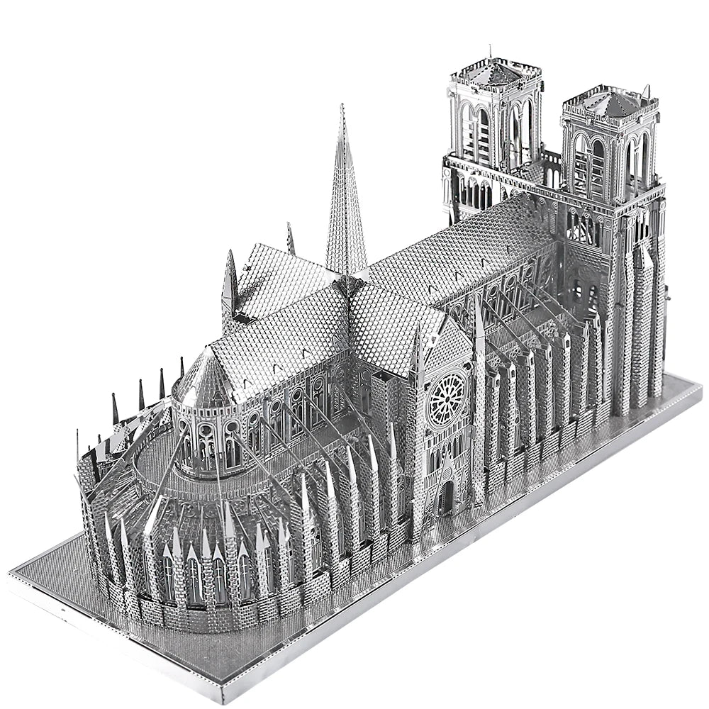 Piececool 3D Metal Puzzle Notre Dame de Paris Model Building Kits DIY Jigsaw Teens Toys for Brain Teaser