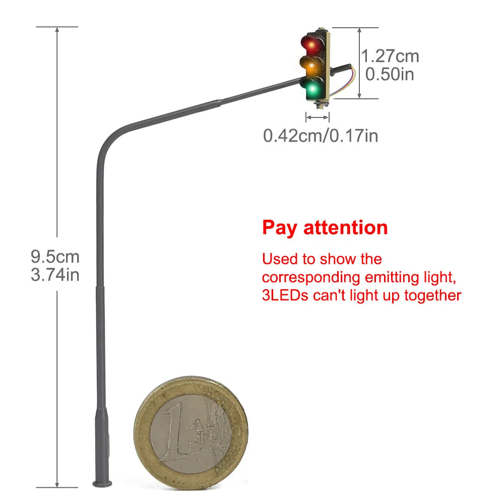 Evemodel HO Scale Traffic Lights Block Signals Hanging Single-sided for Left-hand Traffic (LHT) JTD8711L Pack of 2