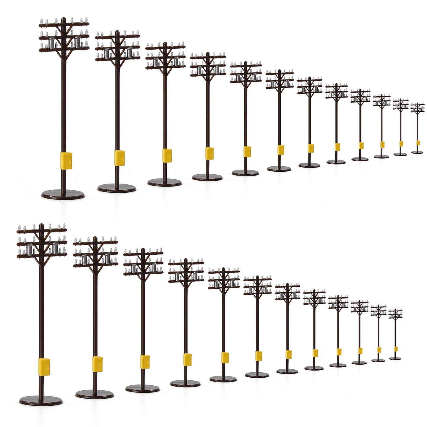 Evemodel 24pcs Model Trains N Scale Telegraph Poles 1:160 Power Poles 5.8cm Railroad Diorama GY18150