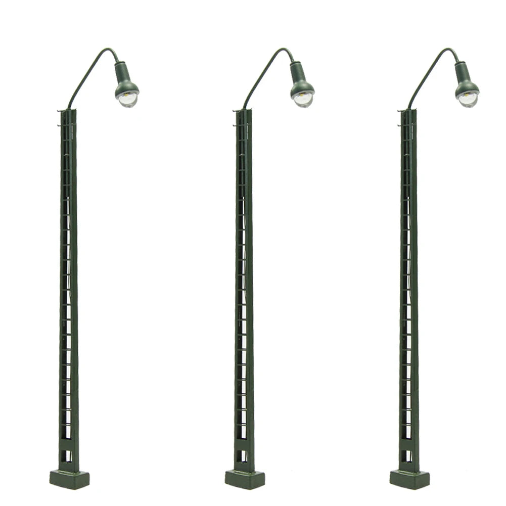 Evemodel 3pcs Model Railway Lights Right Track Lamp HO OO Scale 1:87 One-head 12cm LQS50HO