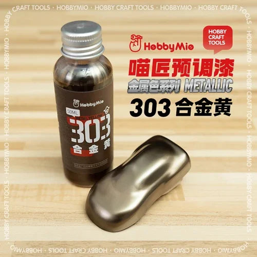 HOBBY MIO 50ml Metal Color Paint Oil-based Pigment Assembly Model Painting Tools for Military Model Hobby Spraying Colors DIY