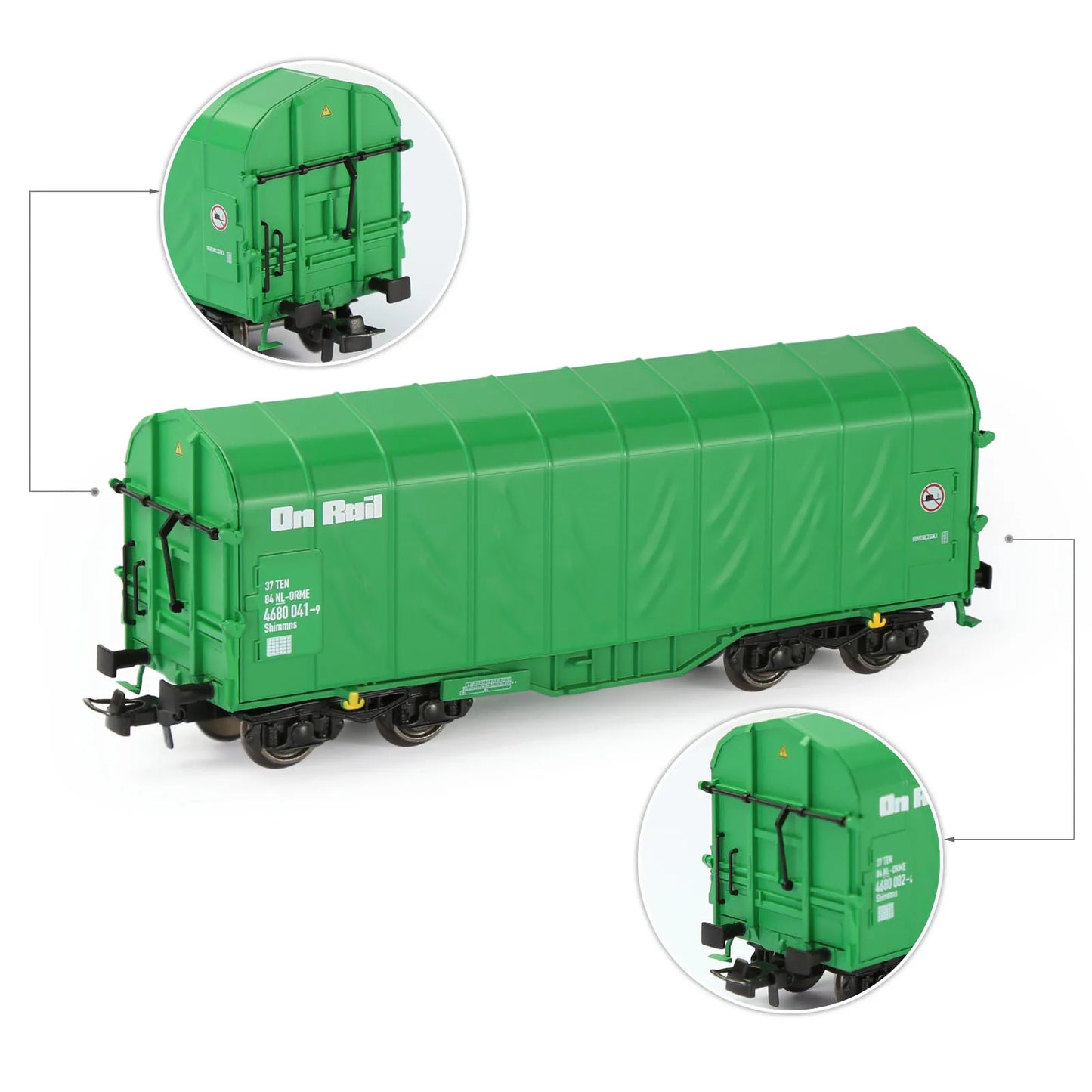 Evemodel 1pc Model Railroad HO Scale 1:87 Covered Coil Wagon Freight Cars C8762