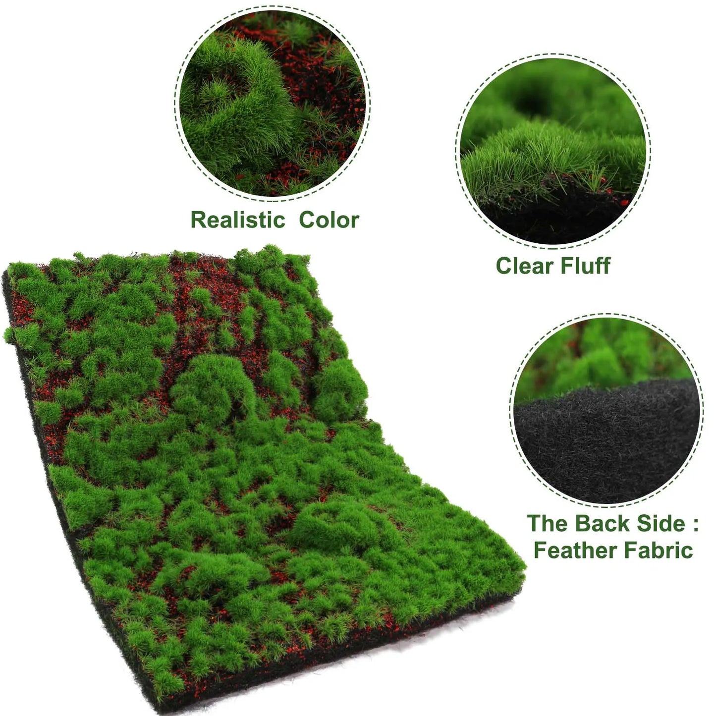 Evemodel 1pc 20cm*28cm Artificial DIY Moss Tufts Grass Mat 2cm Thick Lawn Carpet for Project Model Scene Railway Layout CPBGL