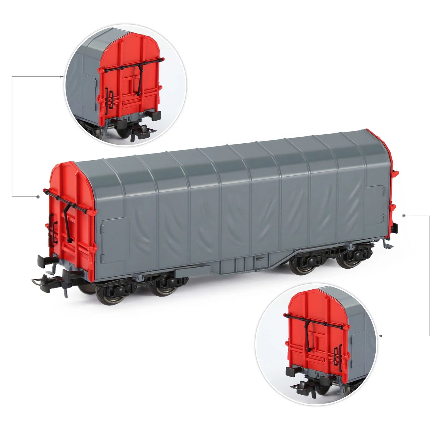 Evemodel 1pc Model Railroad HO Scale 1:87 Covered Coil Wagon Freight Cars C8762