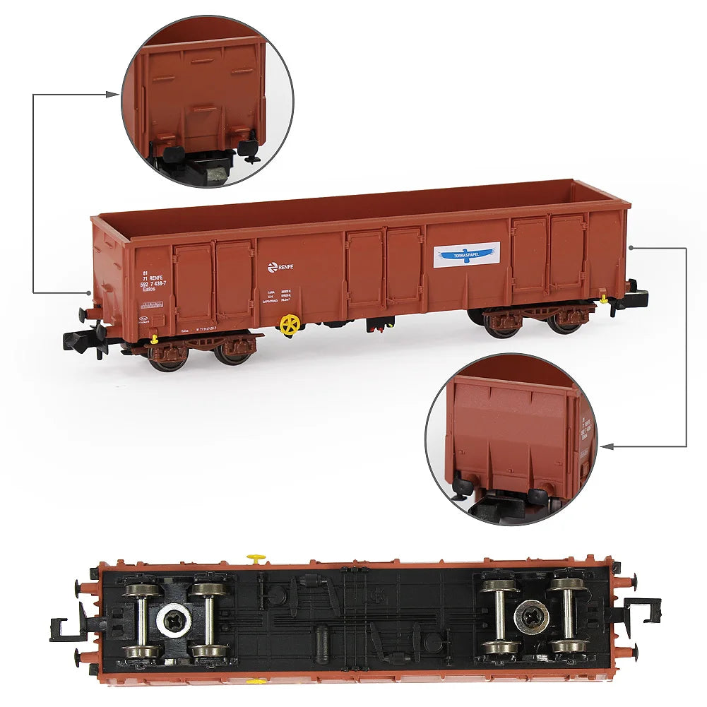 C15013 Evemodel N Scale 1:160 40ft High-side Gondola Car Model Trains Wagons (Pack of 3)