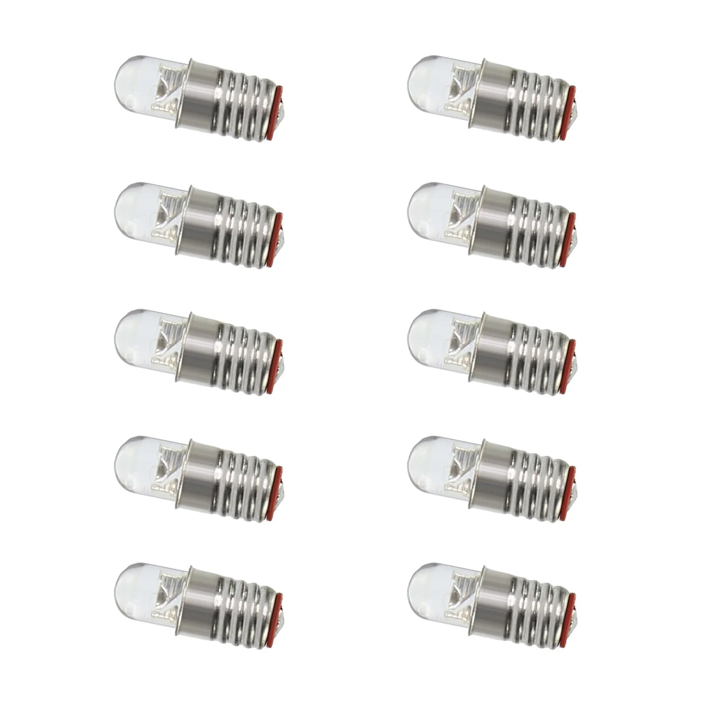 Evemodel 10pcs Warm White Bright White E5 E5.5 LEDs Screw Bulbs Stand Holder 12V HO/TT/N Scale E505