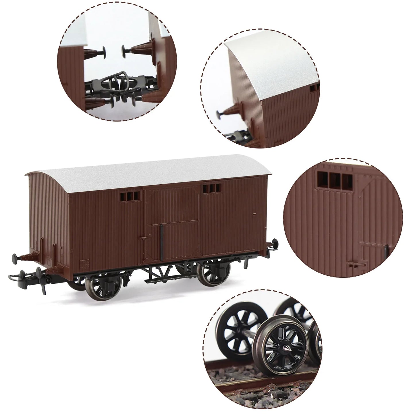 Evemodel C8728 1pc Model Trains HO Scale 1:87 20ft Box Car Wagon 20' Railway Boxcars